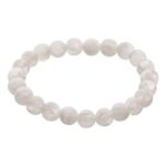 Selenite Crystal Bead Bracelet ? Healing Crystal Bracelet for Women and Men's Gifts ? 8mm Round Beaded Stretchy Healing and Protection Gemstone Bracelet