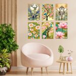 Set of Six Wall Paintings for Wall Dacoration Golden Framed Wall Paintings for Living Room & Bedroom Wall Art for Home Decoration & Office Wall Décor (13x10 inch CH-GD6-7)