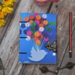 Handmade Printed Cardboard Journal Diary with Buckle Lock Unruled 200 Pages Notepad Personal Diaries for Men and Women -16