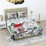 Printed Cotton Chamber Double Bedsheet With Two Pillow Covers
