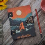 Handmade Printed Cardboard Journal Diary with Buckle Lock Unruled 200 Pages Notepad Personal Diaries for Men and Women -15