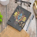 Handmade Printed Cardboard Journal Diary with Buckle Lock Unruled 200 Pages Notepad Personal Diaries for Men and Women -24