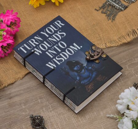 Handmade Printed Cardboard Journal Diary with Buckle Lock Unruled 200 Pages Notepad Personal Diaries for Men and Women -8