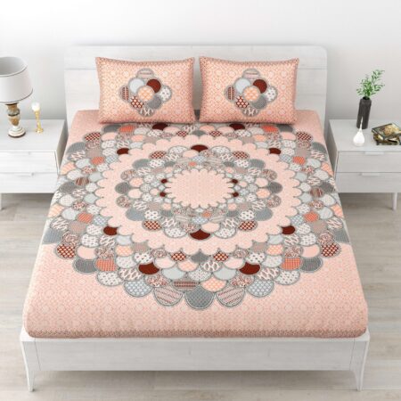 Jaipuri Cotton Printed Double Bedsheet With Two Pillow Covers