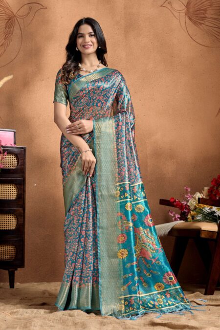 Elegant Soft Silk Saree with Traditional Peacock Pallu