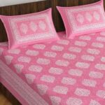 Rajasthani Traditionally Printed Cotton Doublebed Bedsheet With Pack of 2 Pillow Covers