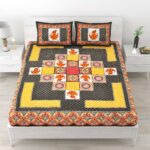Jaipuri Printed Double Bedsheet With Two Matching Pillow Covers