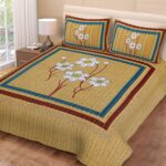 Rajasthani Jaipuri-Stylish Floral Print Double Bedsheet With Two Matching Pillow Covers.Â