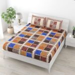 Rajasthani Traditionally Printed Cotton Doublebed Bedsheet With Pack of 2 Pillow Covers