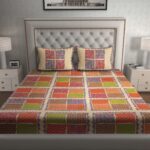 Rajasthani Traditionally Printed Cotton Doublebed Bedsheet With Pack of 2 Pillow Covers