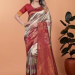 Royal Mauve Banarasi Silk Saree with Golden Zari & Peacock Pallu | Royal Radiance Banarasi Silk Saree