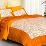 Rajasthani Traditionally Printed Cotton Doublebed Bedsheet With Pack of 2 Pillow Covers
