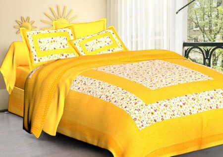 Jaipuri Cotton Printed Double Bedsheet With Two Pillow Covers