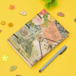 Handmade Printed Cardboard Journal Diary with String Closure Unruled 200 Pages Notepad Personal Diaries for Men and Women -6