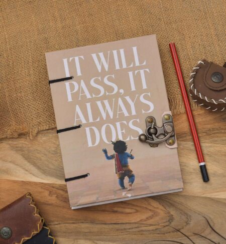 Handmade Printed Cardboard Journal Diary with Buckle Lock Unruled 200 Pages Notepad Personal Diaries for Men and Women -6