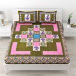 Jaipuri Printed Double Bedsheet With Two Matching Pillow Covers
