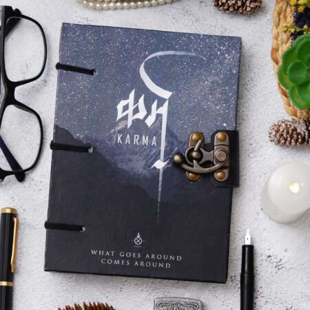 Handmade Printed Cardboard Journal Diary with Buckle Lock | 200 Pages Notepad For Men and Women DIARY-09