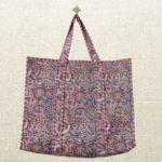 Handmade Quilted Tote Bag with Floral Design