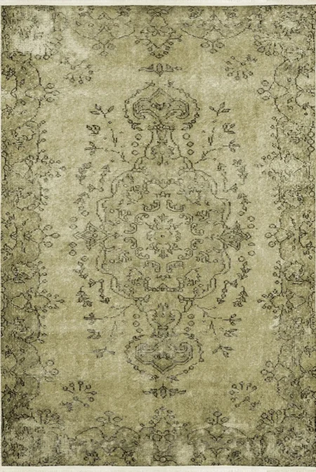 Vintage Olive Medallion Area Rug